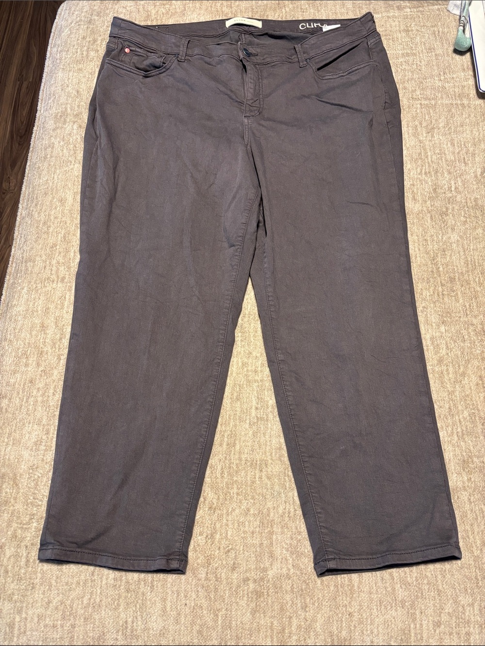 Women's sz 20 Slink Jeans curvy stretch grey straight leg plus size
